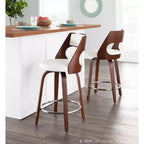 Lot de 2 tabourets de bar rembourrés hauteur comptoir