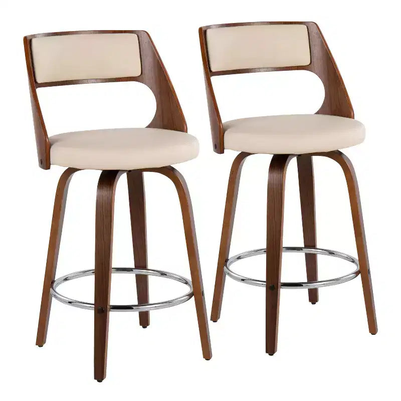 Lot de 2 tabourets de bar rembourrés hauteur comptoir