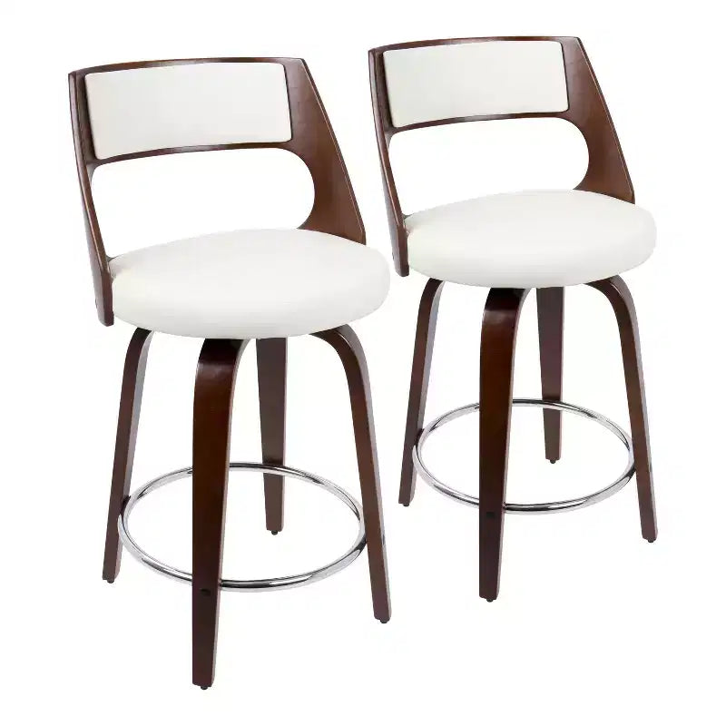 Lot de 2 tabourets de bar rembourrés hauteur comptoir